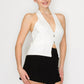 Halter Neck Buckled Open-back Top