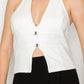 Halter Neck Buckled Open-back Top