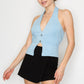 Halter Neck Buckled Open-back Top
