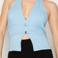 Halter Neck Buckled Open-back Top