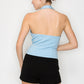 Halter Neck Buckled Open-back Top