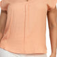Solid V-collared Neck Top