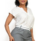 Solid V-collared Neck Top