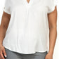 Solid V-collared Neck Top