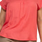 Solid V-collared Neck Top