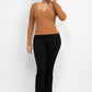 Solid V-collared Neck Top