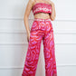 Bra Top And Wide Leg Pants Set