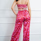 Bra Top And Wide Leg Pants Set