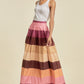 Color Block Maxi Skirt With Pockets