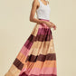 Color Block Maxi Skirt With Pockets
