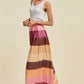 Color Block Maxi Skirt With Pockets