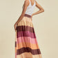 Color Block Maxi Skirt With Pockets