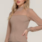 Long Slv Mesh Panel Detail Sweater Top