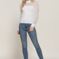 Long Slv Mesh Panel Detail Sweater Top