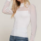 Long Slv Mesh Panel Detail Sweater Top