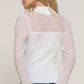Long Slv Mesh Panel Detail Sweater Top
