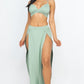 Bra Top & Side Slit Maxi Skirt