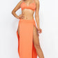 Bra Top & Side Slit Maxi Skirt