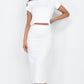 Short Sleeve Ribbed Top & Midi Skirt Se
