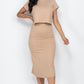 Short Sleeve Ribbed Top & Midi Skirt Se