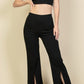 Bustier Crop Top & Front Slit Wide Leg Pants