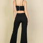 Bustier Crop Top & Front Slit Wide Leg Pants