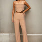 Strapless Corset Top & Flare Pants Set