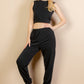 French Terry Elastic Waist Tank Top & Joggers Set