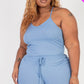 Plus Size Ribbed Crop Cami Top & Shorts Set
