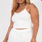 Plus Size Ribbed Crop Cami Top & Shorts Set