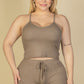 Plus Size Ribbed Crop Cami Top & Shorts Set