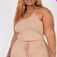 Plus Size Ribbed Crop Cami Top & Shorts Set