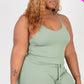 Plus Size Ribbed Crop Cami Top & Shorts Set