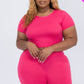 Plus Size Short Sleeve Crop Top & Shorts Set