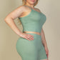 Plus Size Split Back Cami Top & Shorts Set