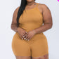 Plus Size Split Back Cami Top & Shorts Set