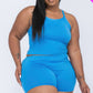 Plus Size Split Back Cami Top & Shorts Set