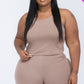 Plus Size Split Back Cami Top & Shorts Set