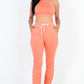 Crop Tank Top & Ruched Pants Set