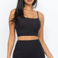 Ribbed Cami Crop Top & Ruched Shorts Set