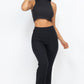 Ribbed Mock Neck Crop Tank Top & Bootcut Pants Set
