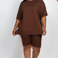 Plus Size Loose Fit Top & Biker Shorts Set