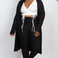 Plus Size Ribbed Long Cardigan & Leggings Set