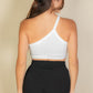 One Shoulder Ribbed Cropped Top