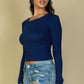 Ribbed Crew Neck Long Sleeve Tee