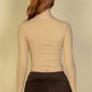 Ribbed Button Up Long Sleeve Crop Top