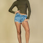 Ribbed Turtleneck Long Sleeve Top