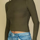 Ribbed Turtleneck Long Sleeve Top