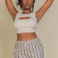 Ribbed Cut Out Front Crop Top