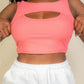 Ribbed Cut Out Front Crop Top
